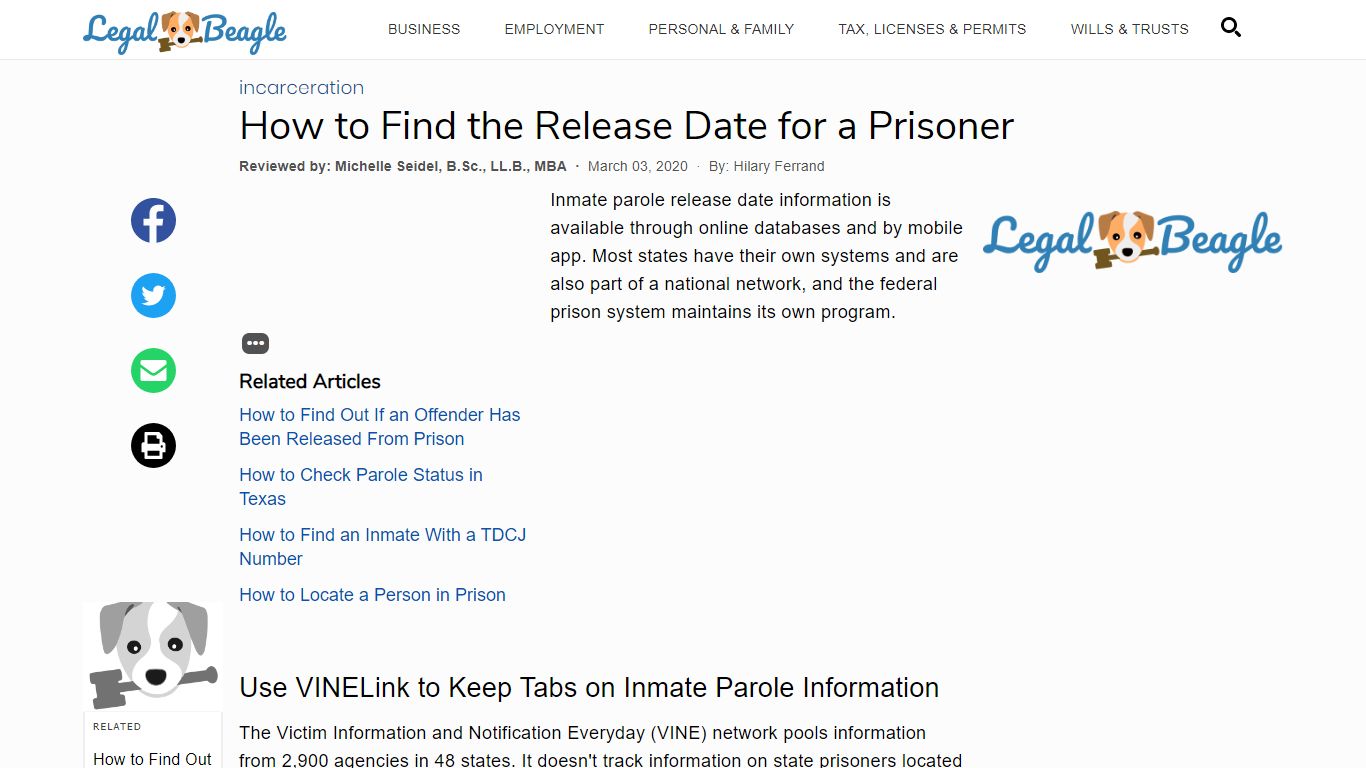 How to Find the Release Date for a Prisoner | Legal Beagle